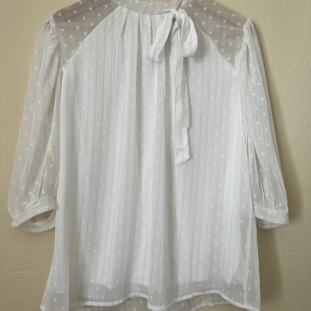 Elegant White Sheer Women's Top